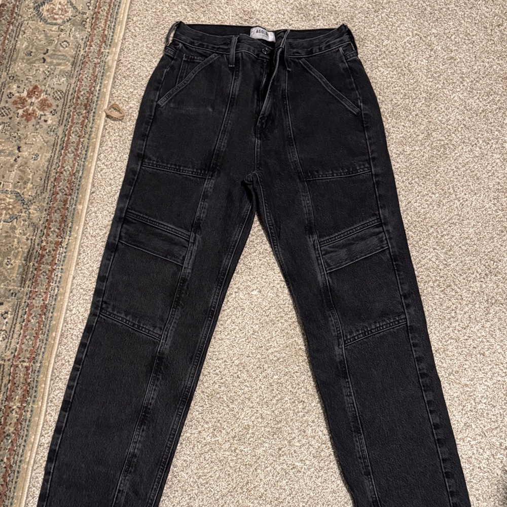 Agolde Black Straight Leg Jeans